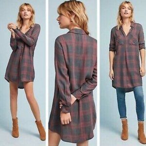 NWT Cloth & Stone Plaid Tunic Dress XS